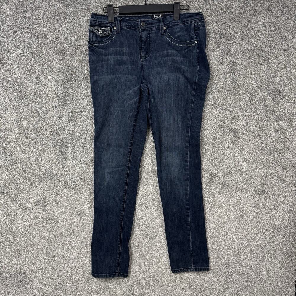 Earl Jeans Sz 6 Skinny Dark Wash Western Glam McBling Retro Y2K Embellished Edgy